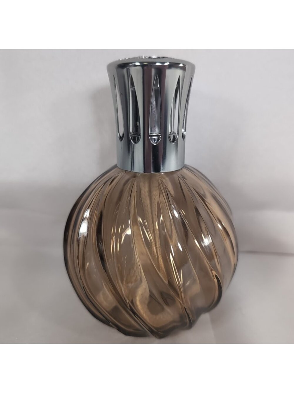 Lampe Berger Fragrance Oil Lamp Paris France Brown Glass Round Catalytic Swirl